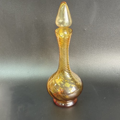 Vintage mcm empoli amber glass - empoli,
