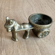 Vintage Brass Donkey & Cart