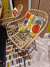 Set of 2 Rattan Bar Stools Kitchen Breakfast Chair In Perfect Condition