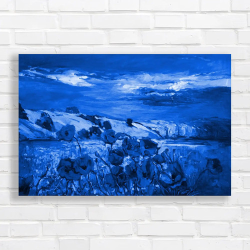 Vibrant poppy field blue - vibrant,