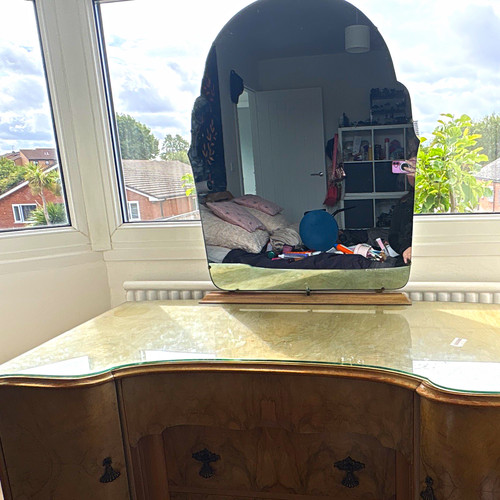 Vintage wood dressing table - vintage,