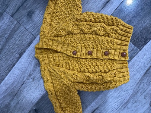 Hand knitted boys aran - hand,