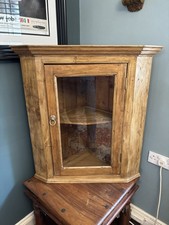 Antique Pine - Vintage display  - Glass Door Corner Unit