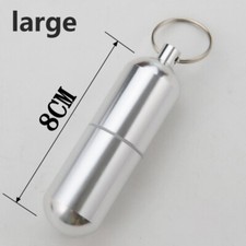 Waterproof Small Metal Medicine Keychain Pill Box Case Bottle Holder Container