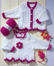  knitting pattern to make  girls cardigan , sweater   16 /24 in   0/5 yr dk