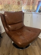 Vintage Brown leather swivel