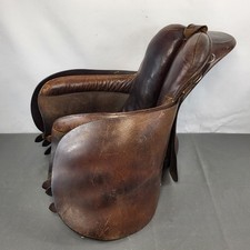 Vintage J.Houghton & Sons Leather English 17" Saddle Darwen Lancs  Brown Leather
