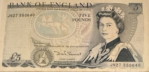 Bank england 5 note - bank, of