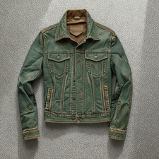 Trucker Green Leather Jacket