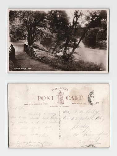 Postcard river walk ayr - postcard,
