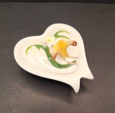 Graff Porcelain Butterfly Papillon  Heart Shaped Trinket Box, Franz Style