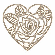 Rose Heart MDF Laser Cut Craft