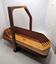 Vintage Folding Wooden Basket