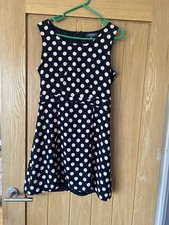 Navy and Cream Polka dot Dress