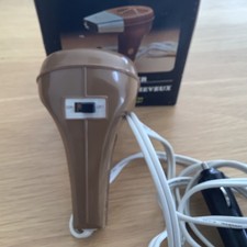 Vintage 1970s 12v car camper van Travel Mini Hair dryer brown & chrome 70s Anex
