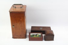 Wooden Boxes Inc Antique Tea Caddy Tall Lockable Box Horse Design Etc
