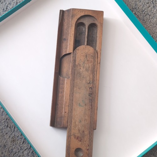 Vintage wooden pencil case
