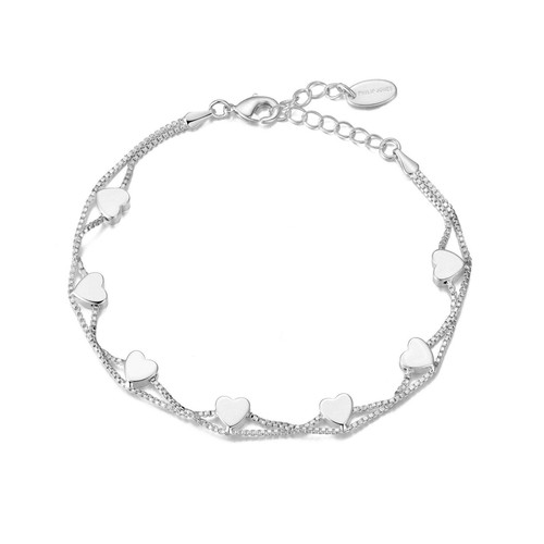 Silver plated heart bracelet - plated,