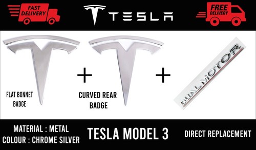Tesla model chrome silver - tesla,