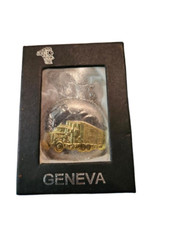 JT1 Geneva Quartz Tractor Trailer Trucker Two-Tone Gold and Silver Pocket Watch