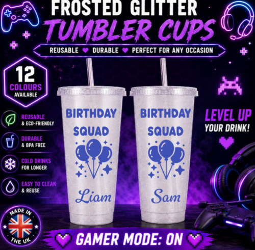 Personalised glitter reusable - personalised,
