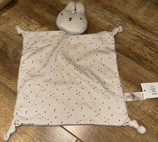 George Asda Bunny Rabbit Baby Comforter Blankie Soother Light Grey Star Miffy