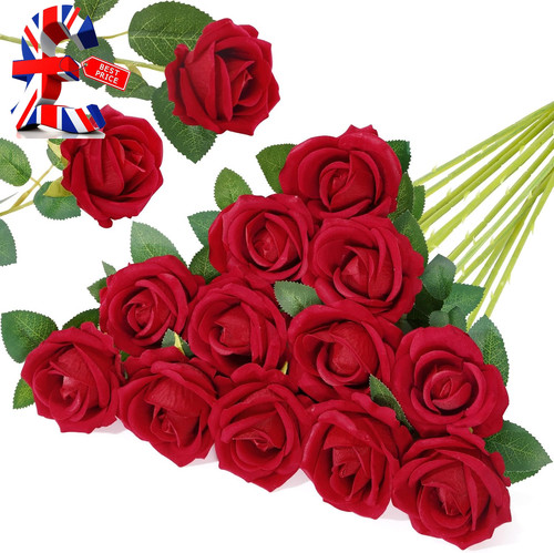 Pcs red artificial roses - artificial,