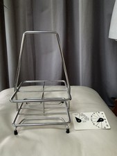 Metal Vintage Milk Bottle Carrier Holder Pint Indicator Holds 4 bottles chrome