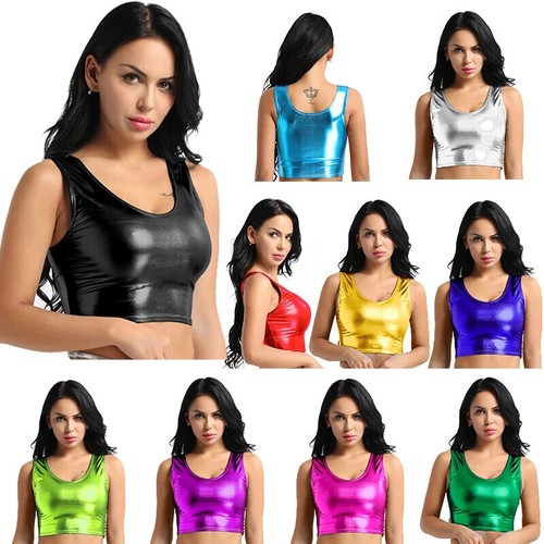 Womens shiny metallic - shiny, crop