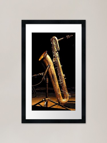 Baritone sax framed - sax, print