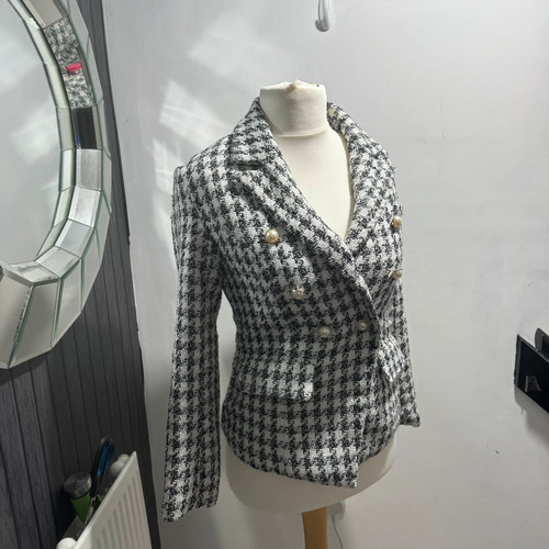 Zara houndstooth tweed - tweed, blazer