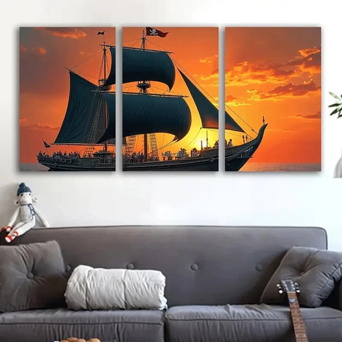 3pcs pirate ship sea - 3pcs,
