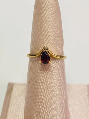 Garnet diamond 14k gold - garnet,
