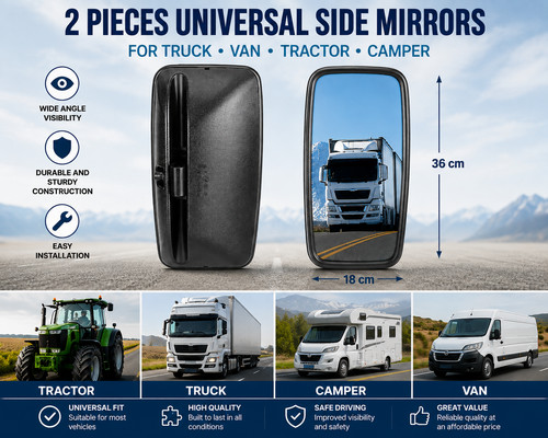 Universal wing side mirrors - 2x,