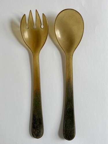 Real cow horn salad servers - real,