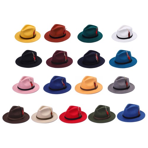 Premium felt fedora hat wide - felt,
