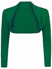 Ladies/Women's Plain Long Sleeves Cropped Shrug UK 8 - 26