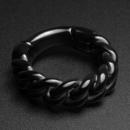 Cuban link hoop black - cuban,