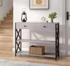 Rustic Grey Narrow Console
