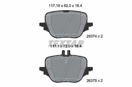 Brake pads 2637401 textar - 2637401, for