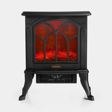 VonHaus Electric Stove Heater 1500W Indoor Fireplace Log/Wood Burner LED Flame
