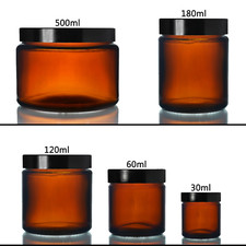 Amber Glass Jars with Airtight