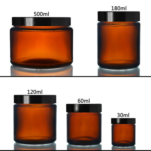Amber glass jars - glass,