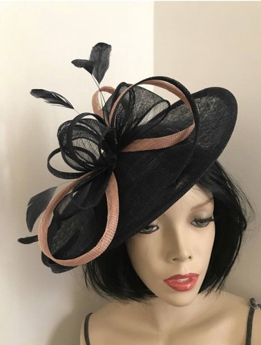 New navy blue - nude, fascinator