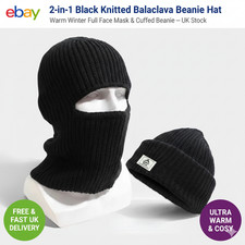 2 IN 1 Mens Beanie Hat Balaclava Knitted Hat Windproof Winter Mask Army SAS