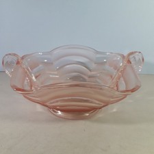Art Deco Pink Glass Fruit/ Serving Bowl
