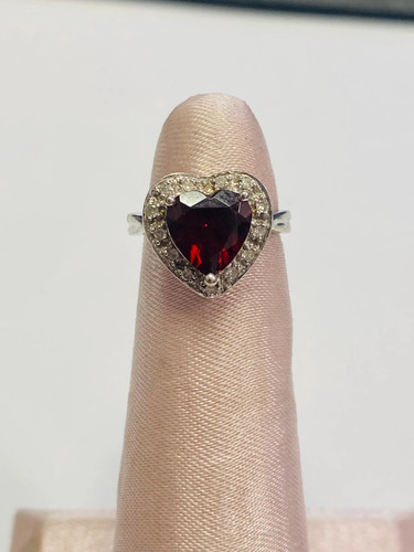 Garnet diamond 14k white - diamond,