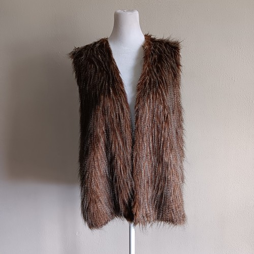 Brown faux fur knit - brown,