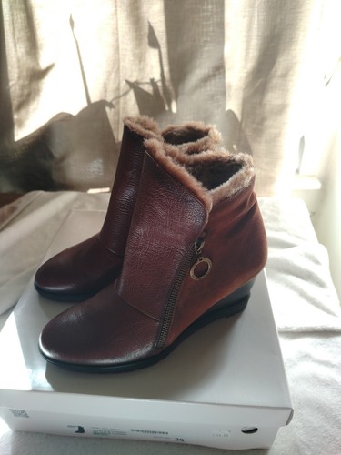Buffalo leather wedge - buffalo, ankle
