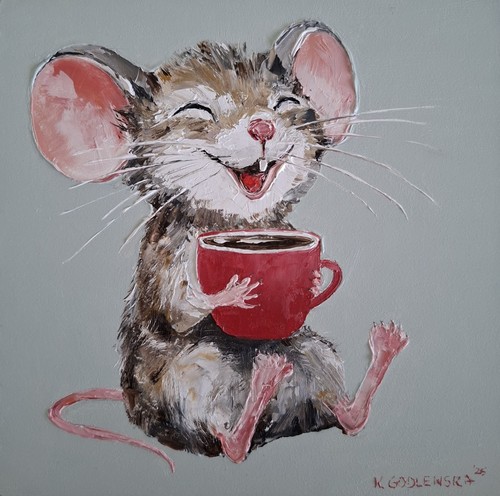 Oil painting wood - painting, mouse